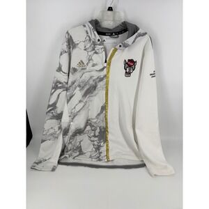 Adidas NC‎ State Wolfpack Marble Gold Trim Full Zip Hoodie Jacket XLT